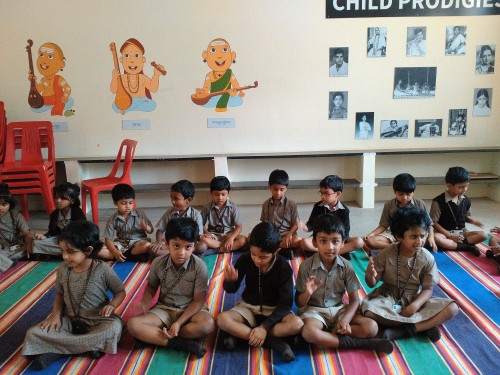 Students during a music class as part of the SaPa in Schools program.